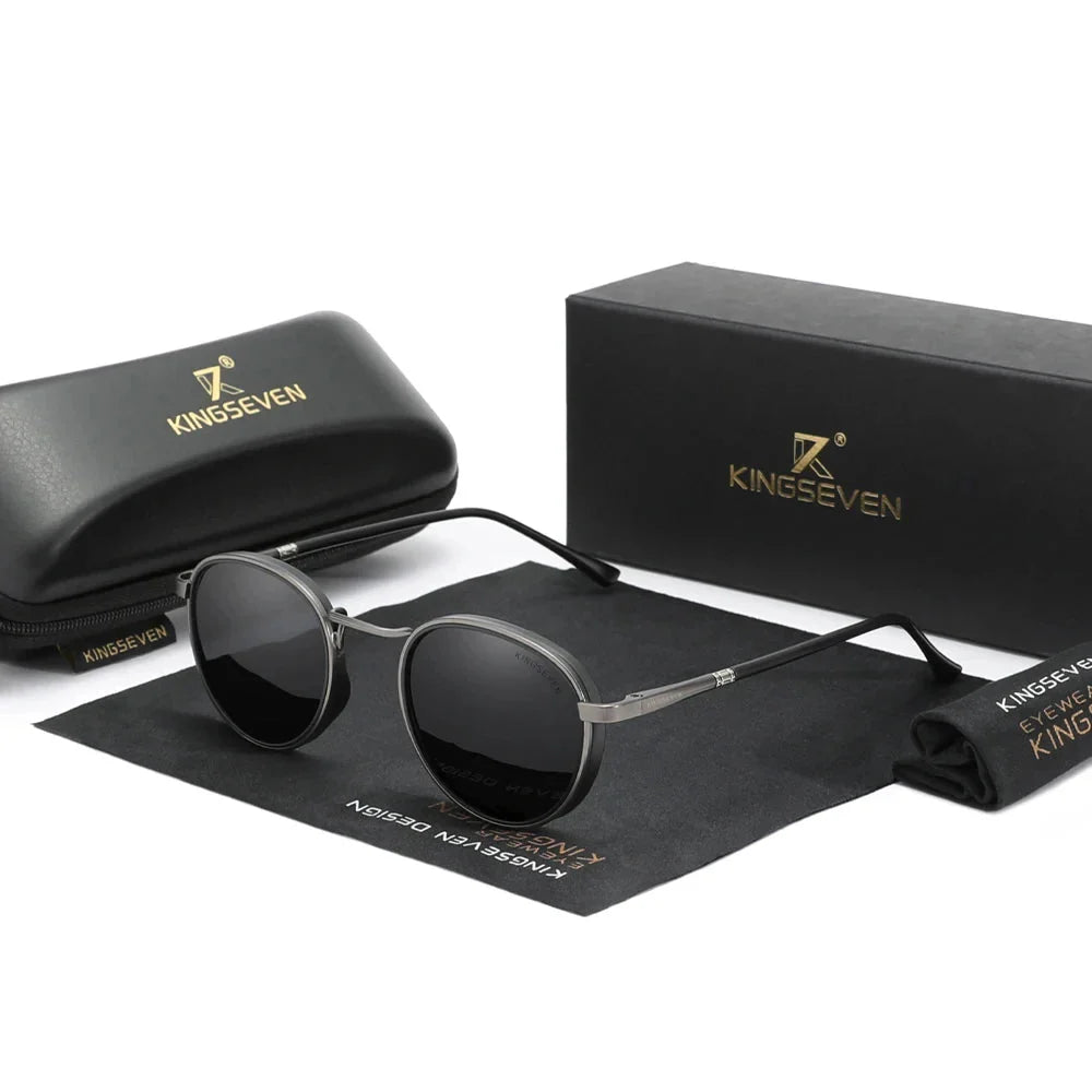 oculos de sol Aros cinza com lente escura e polarizadas, um modelo exclusivo e classico