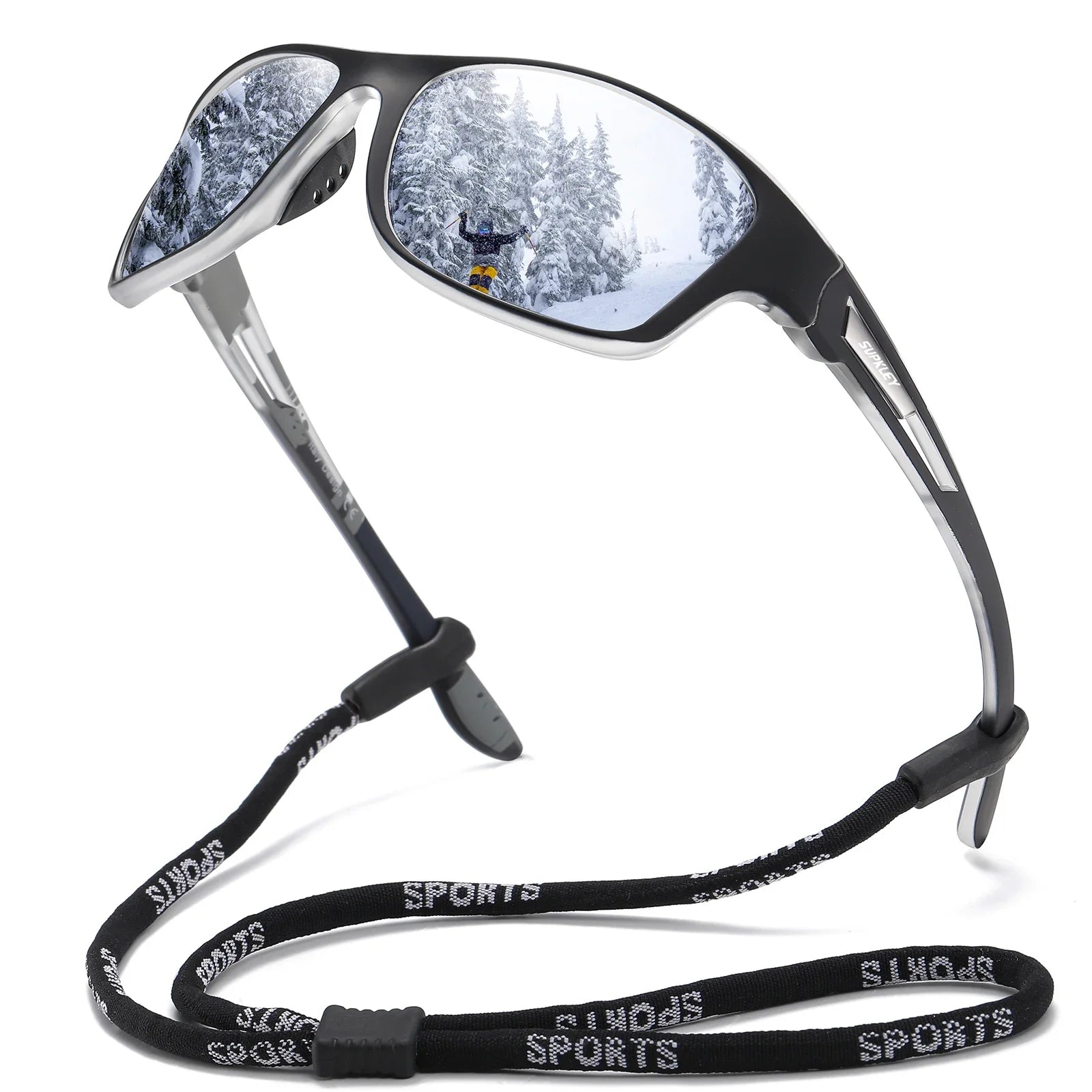 oculos de sol prata perfeito para esportes e atividades ao ar livre