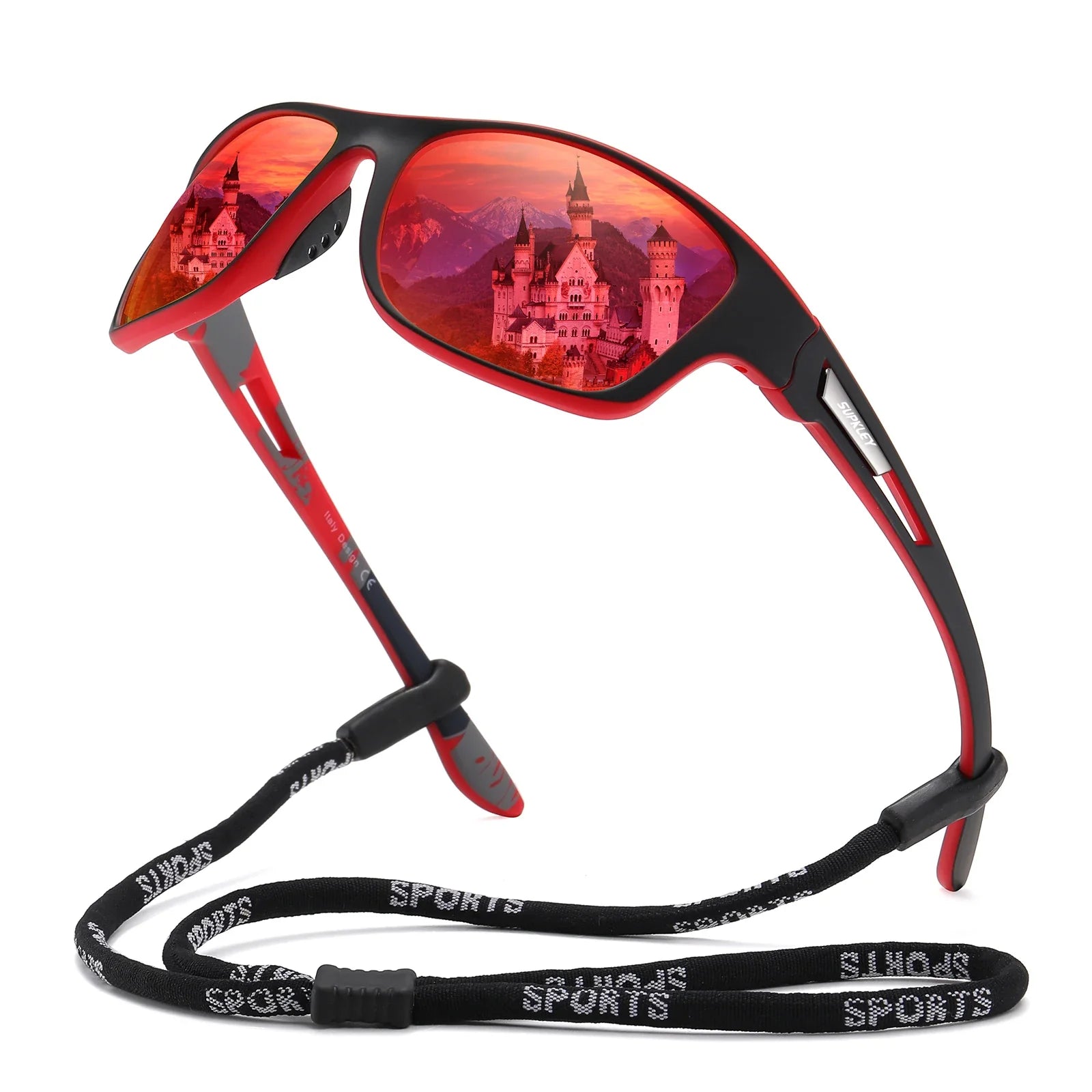 oculos de sol esportivo supkley vermelho perfeito para atividades ao ar livre