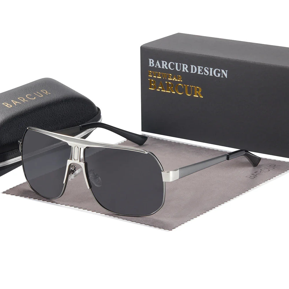 Oculos La Paz cinza com lente escura com seus acessorios inclusos no pedido