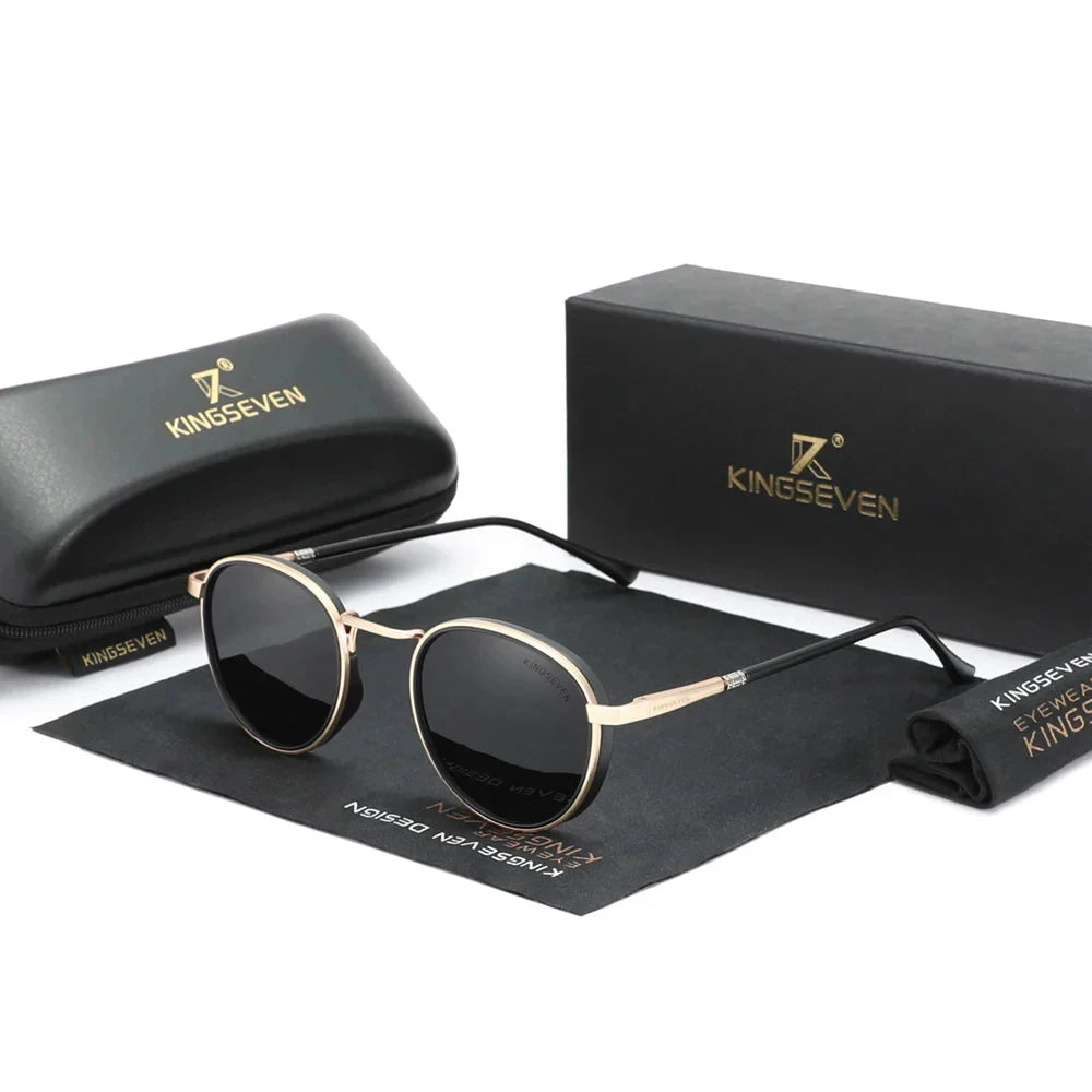 oculos de sol Aros dourado com lente escura e polarizadas, um modelo exclusivo e classico